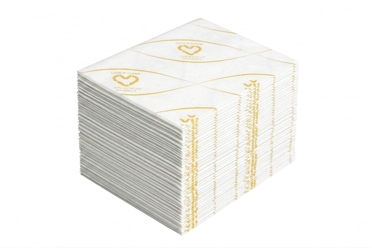 Vileda Professional r‑MicronSolo Yellow Disposable Microfibre Cloths (100 Pack) – Single‑Use & Recyclable, Removes 99.99% of Bacteria & Viruses, Low Lint, HACCP Compliant, 30 x 40 cm