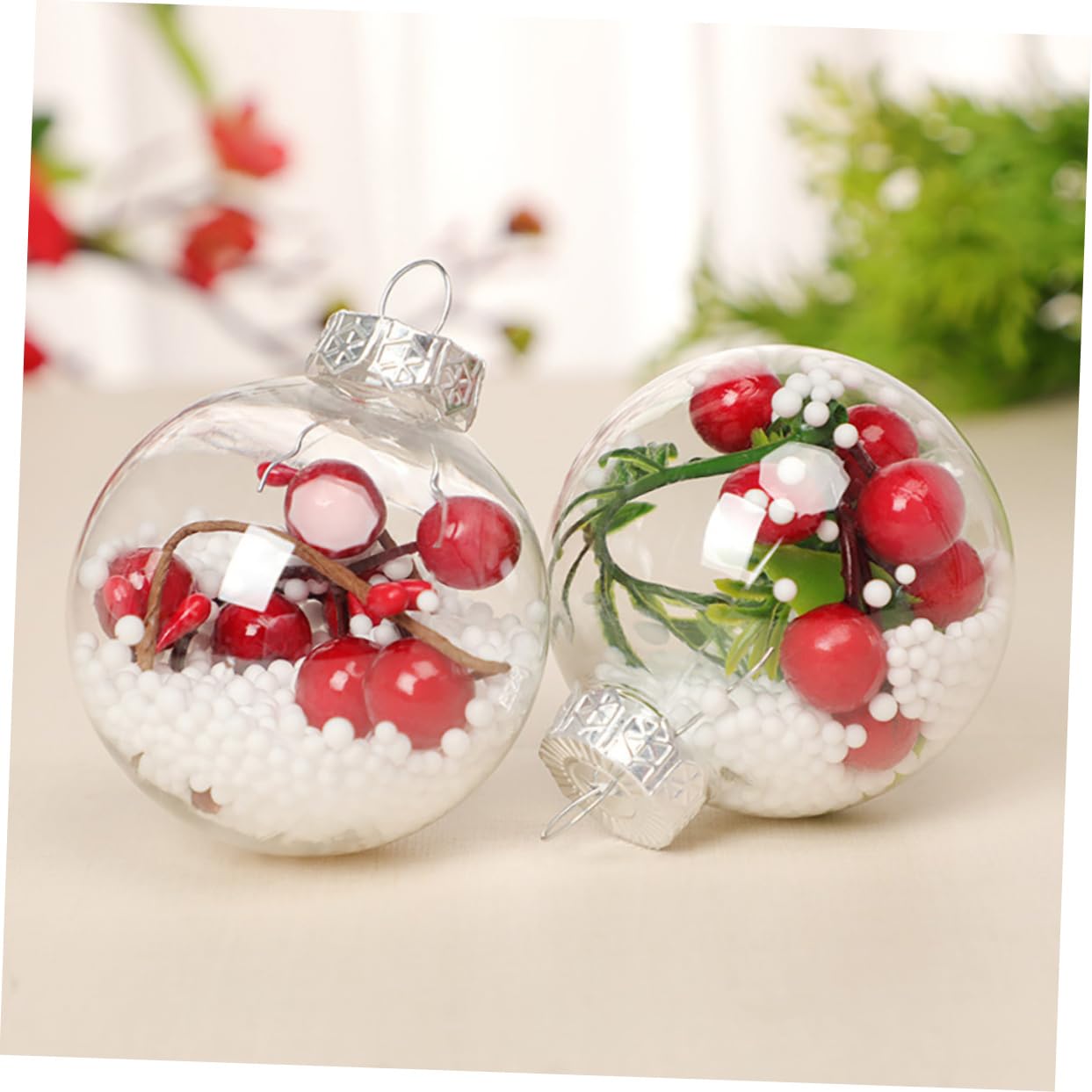 Cabilock 30piezas Bolas De Navidad Colgantes Decorativas Adornos para Árbol De Navidad y Fiestas Rellenables y Personalizables Diseño Elegante y Único
