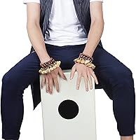 Vista 9 de Pulsera tobillera con sonajero de semillas de Cacho, 2 PCS pulsera africana shaker de cáscara de nuez, accesorios de percusión natural, instrumento