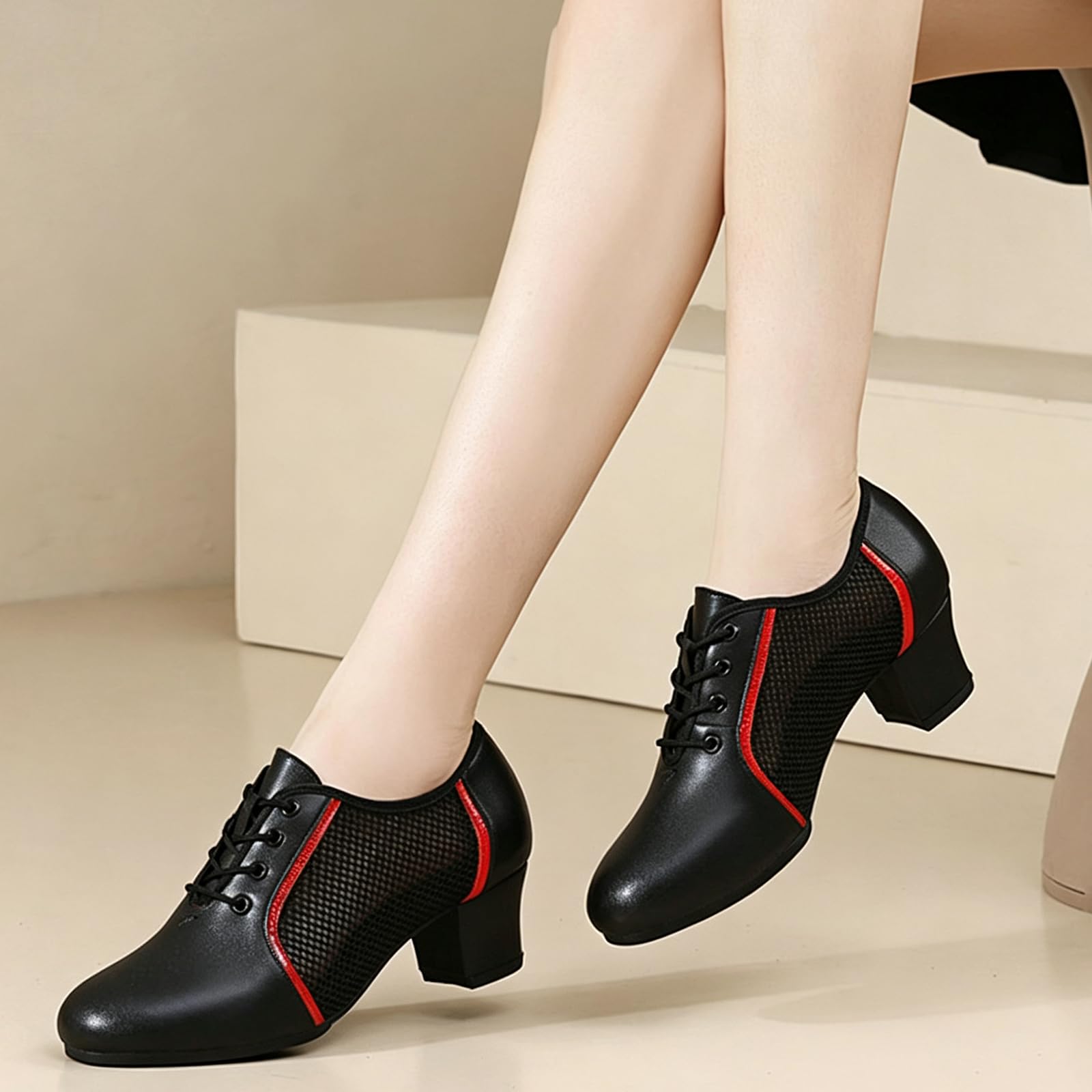 Donna Scarpe da Ballo da Pratica Salsa Moderna con Tacco Basso 3.5cm