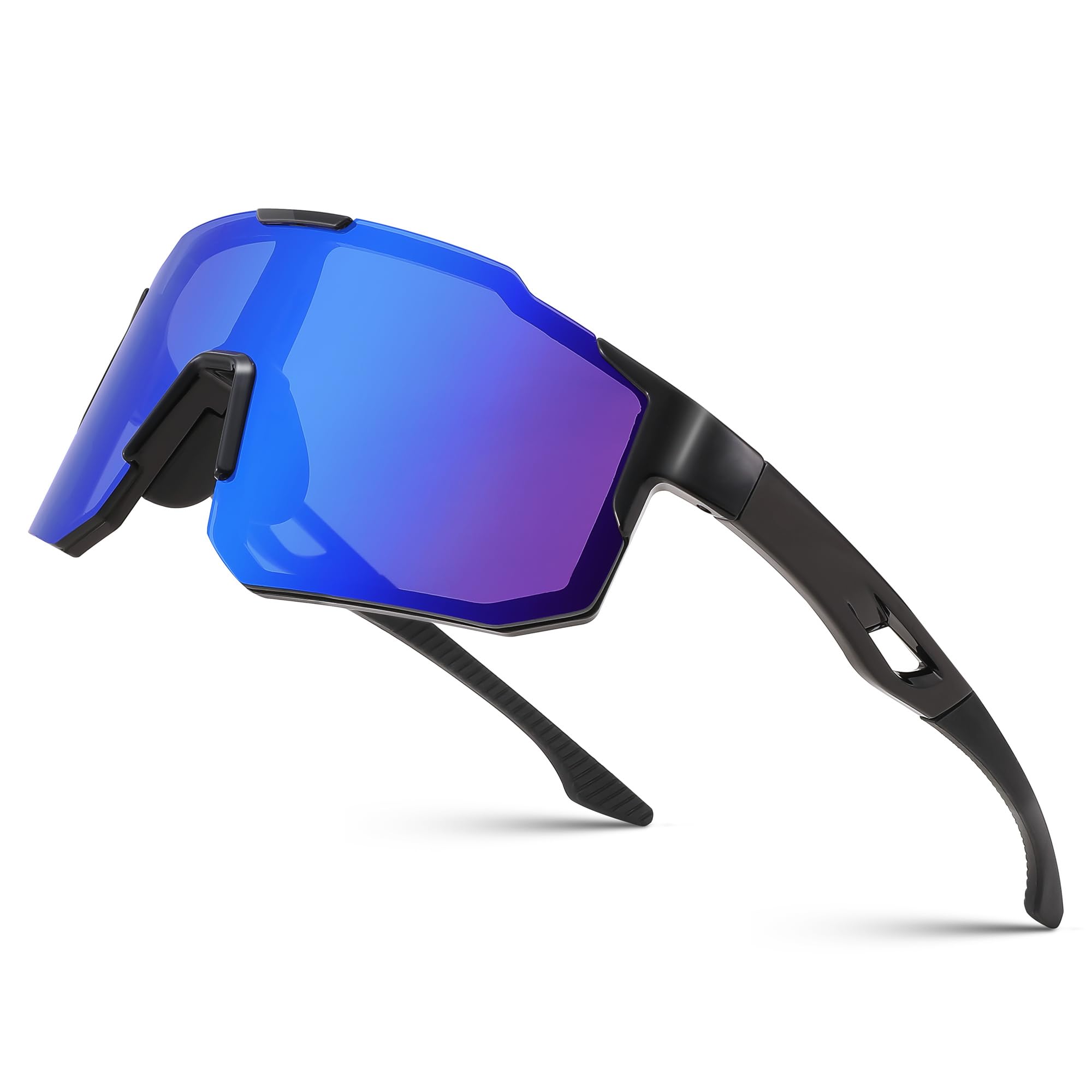 FEISEDY Sport Sonnenbrille Herren Damen Fahrradbrille Verspiegelt B2388 | Radbrille, Sportbrille für MTB Rennrad Radfahren Laufen, UV400 Schutz