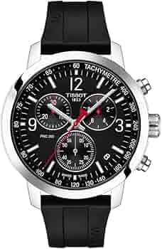 Amazon.com: Tissot mens watches PRC 200 GTS SS BK RB BK Arab IND