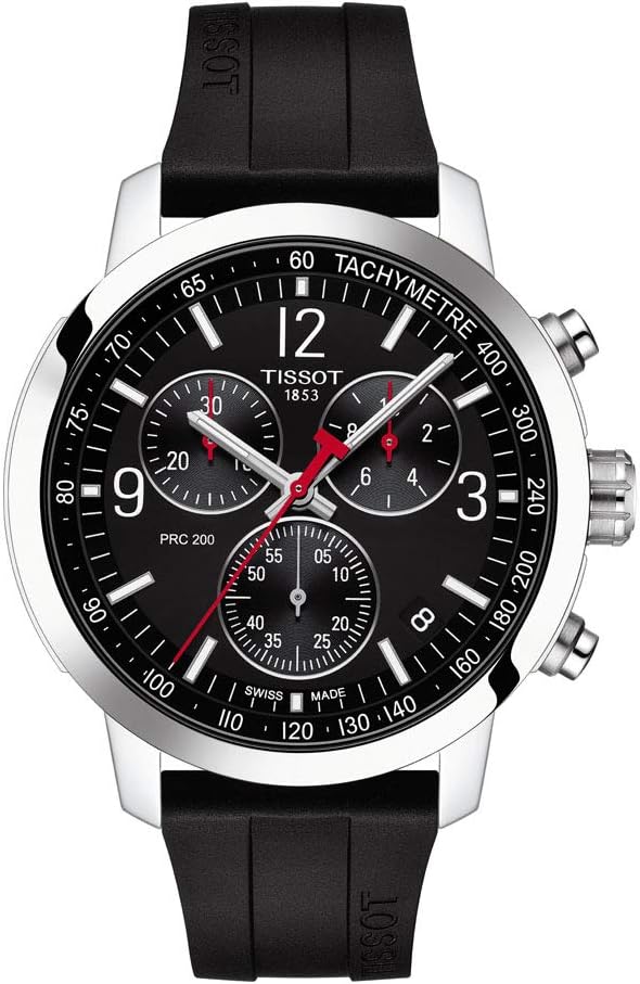 Tissot mens watches PRC 200 GTS SS BK RB BK Arab IND CHR