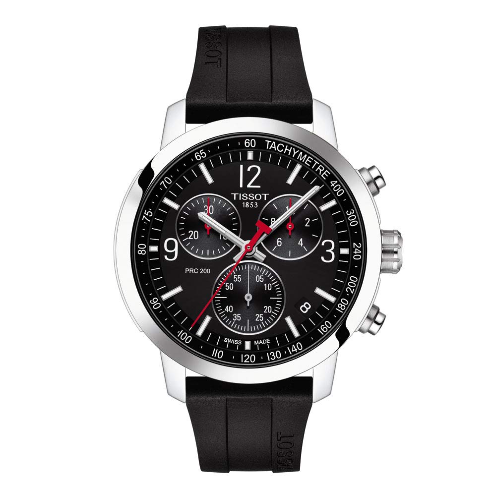 【稼動】TISSOT ティソ クロノグラフ 200m防水 腕時計 白盤面 TISSOT PRC 200 Automatic Chronograph ティソ PRC 200