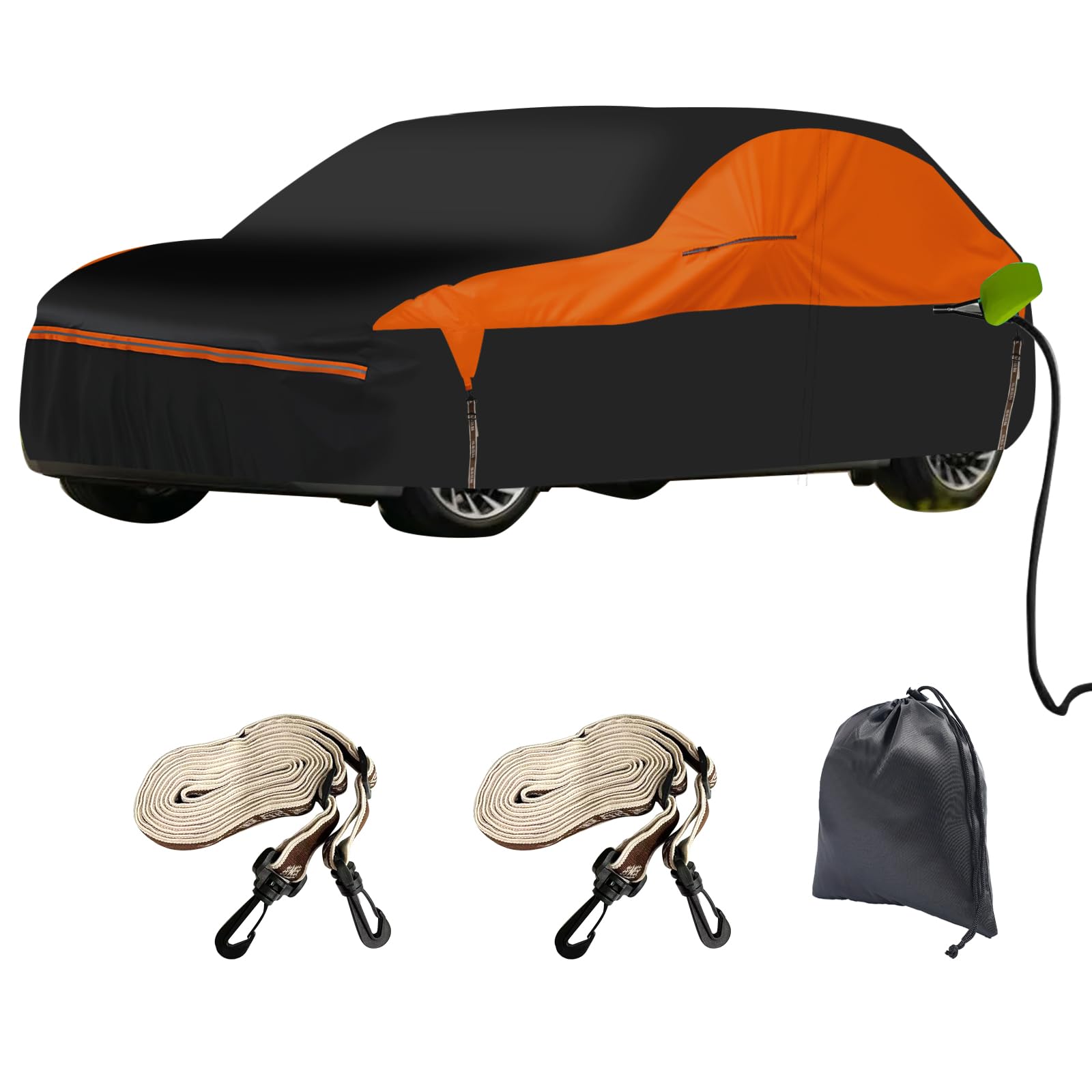 Bâche Voiture Extérieur pour VW ID.4 2021-2025, Housse Protection Voiture 100% Étanche Respirante Anti UV Soleil Protection Contre la grêle avec Zip et Doublure en Coton