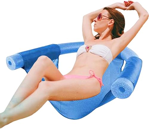 Miniatura 6 de Flotadores de piscina  Silla flotante inflable para piscina, flotador con portavasos y respaldo, tumbona flotante para silla de agua, flotadores de