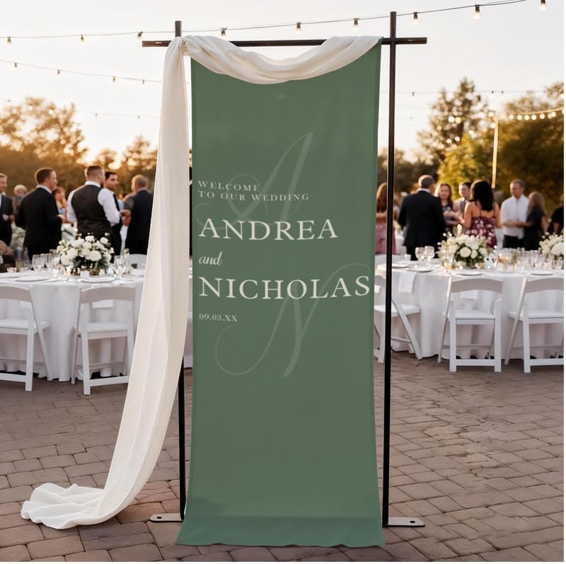 Personalized Wedding Welcome Sign - Custom Cotton Linen
