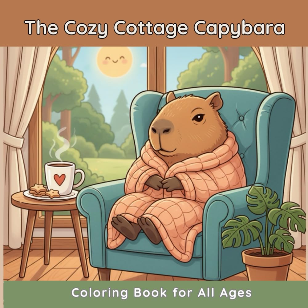 The Cozy Cottage Capybara: Coloring Book for All Ages