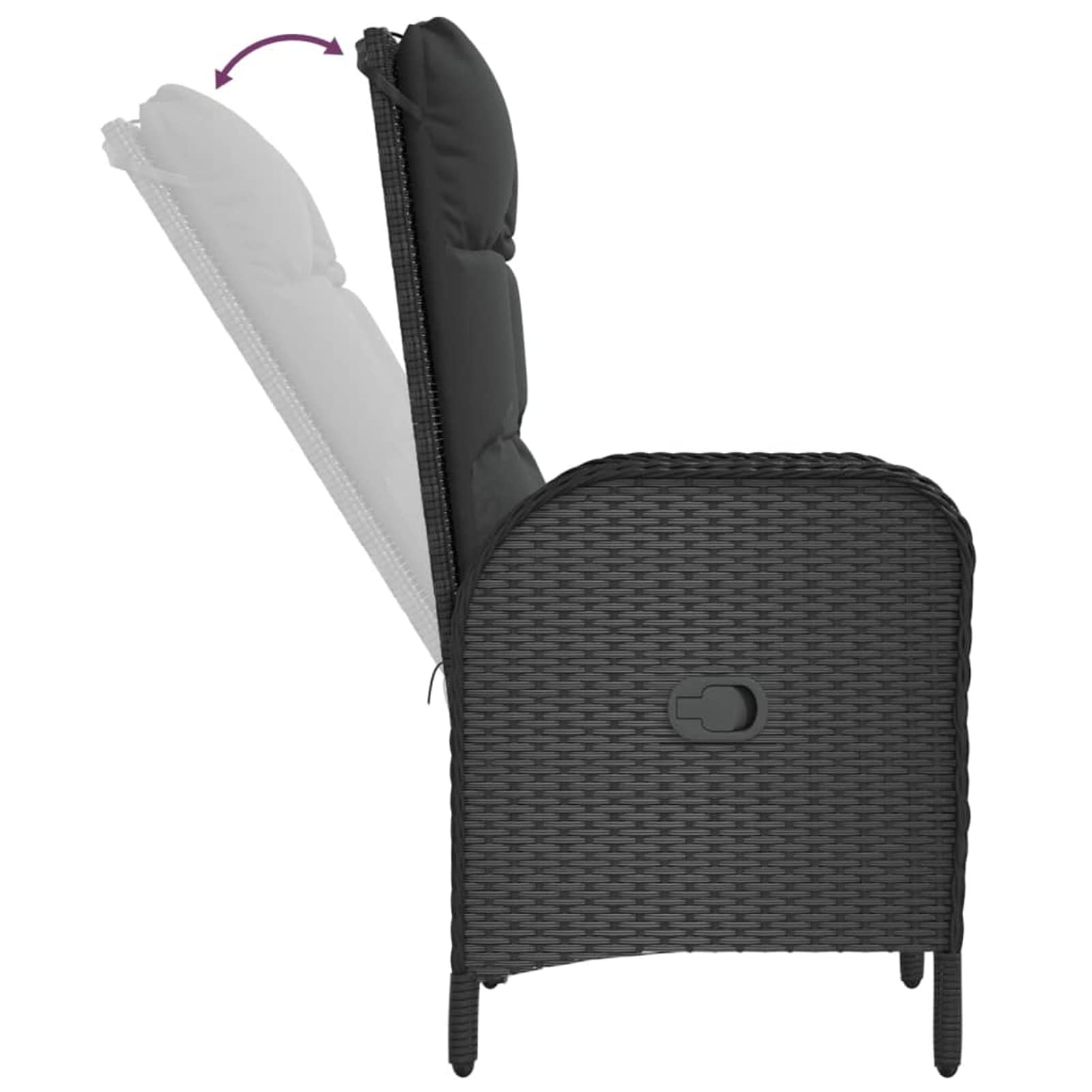 3185081 Set da Pranzo da Giardino 7 pz Nero con Cuscini in Polyrattan Testata in Legno,Testata Letto Matrimoniale Muebles Dormitorio Spalliera Letto Testiere per Letto Matrimoniale