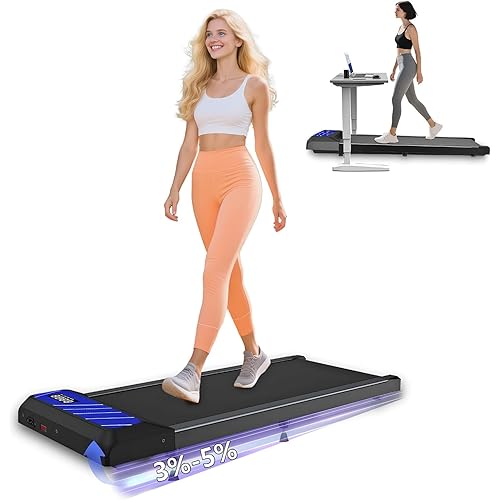 Walking Treadmill Pad, Under Desk Treadmills with Incline for Home Office,2.5 HP Portable Walking Machine with 265 LBS, Remote Control, LED Display