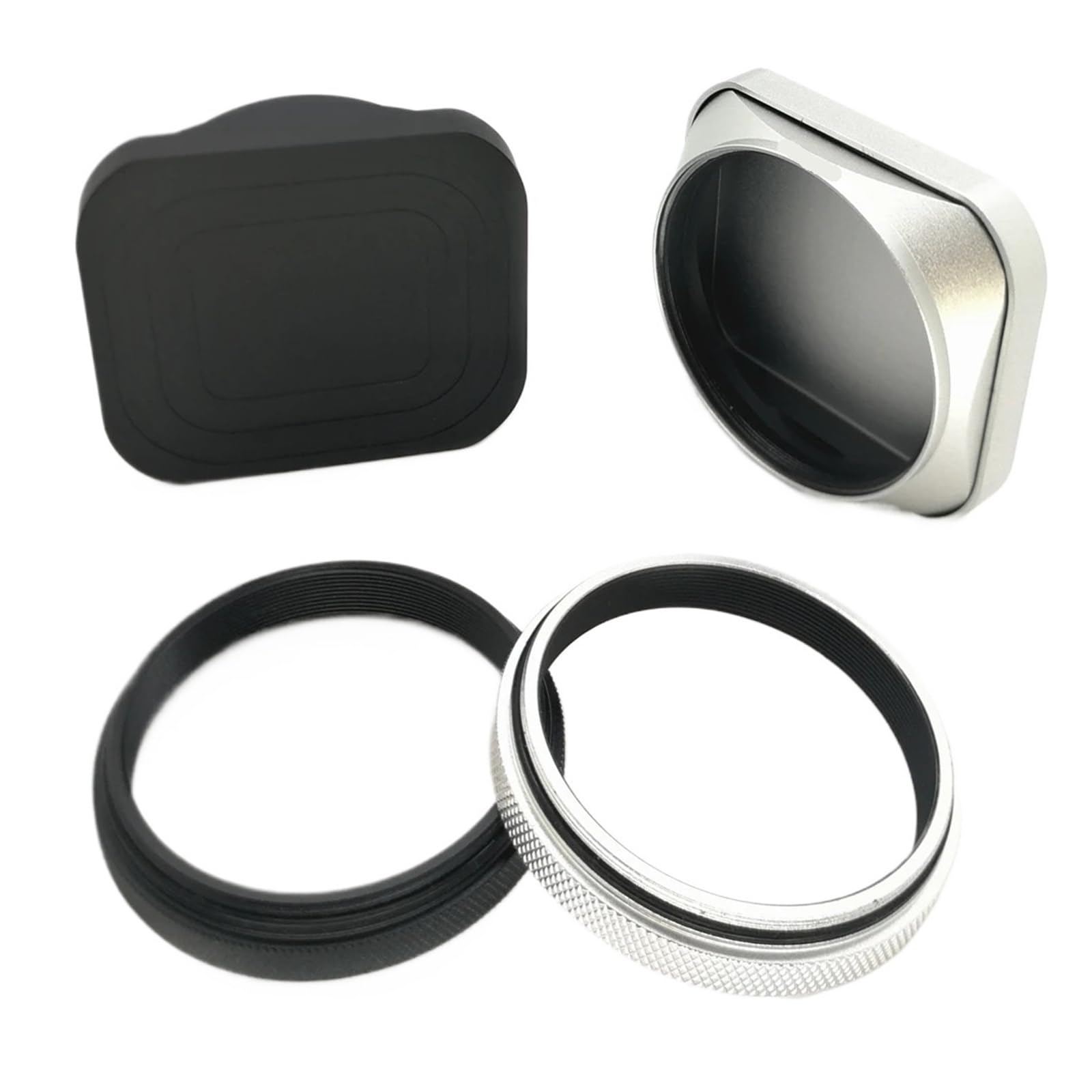 Couvercle de Capuchon d'ombre Pare-Soleil carré 49mm for caméras X100VI X100V X100F X70(Black 2)