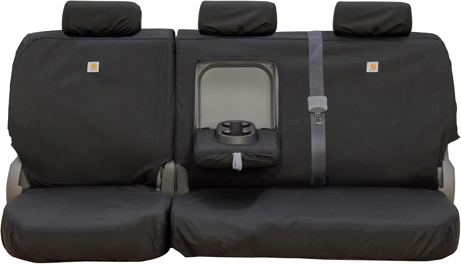 Covercraft Carhartt Super Dux SeatSaver Custom Seat Covers | Fits 2011-2018 Ram 1500, 2019-2024 Ram 1500 Classic, 2011-2024 Ram 2500/3500/4500 | 2nd Row 40/60 Bench Seat, Super Dux Black