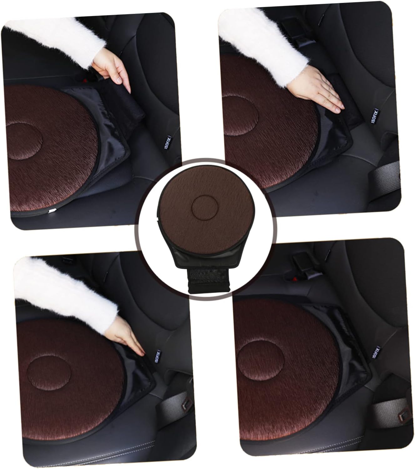 OUNONA 360degree Rotation Swivel Cushion for Elderly and Pregnant Portable Antiskid Car Seat Office Chair Pad Washable Lightweight Design for Comfort