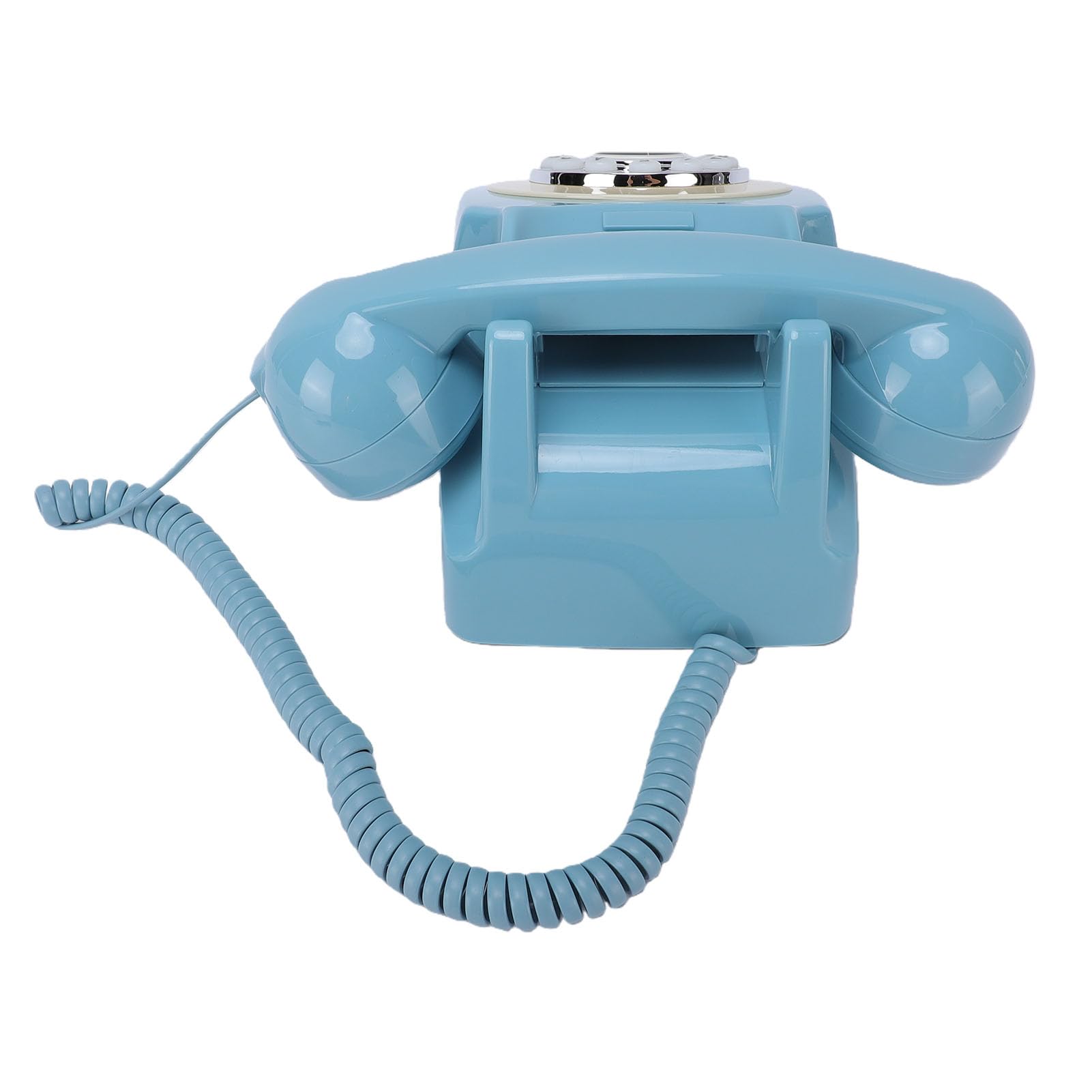 Lazmin112 Telefon Stacjonarny w Stylu Retro, Wybierany Przyciskiem Vintage Telefon Domowy ze Złączem RJ11, dla Domu Opieki dla Seniorów (BLUE)