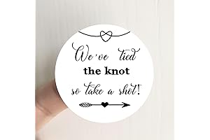120-Piece Wedding & Engagement Party Labels 'We Tied the Knot, Take a Shot' Stickers