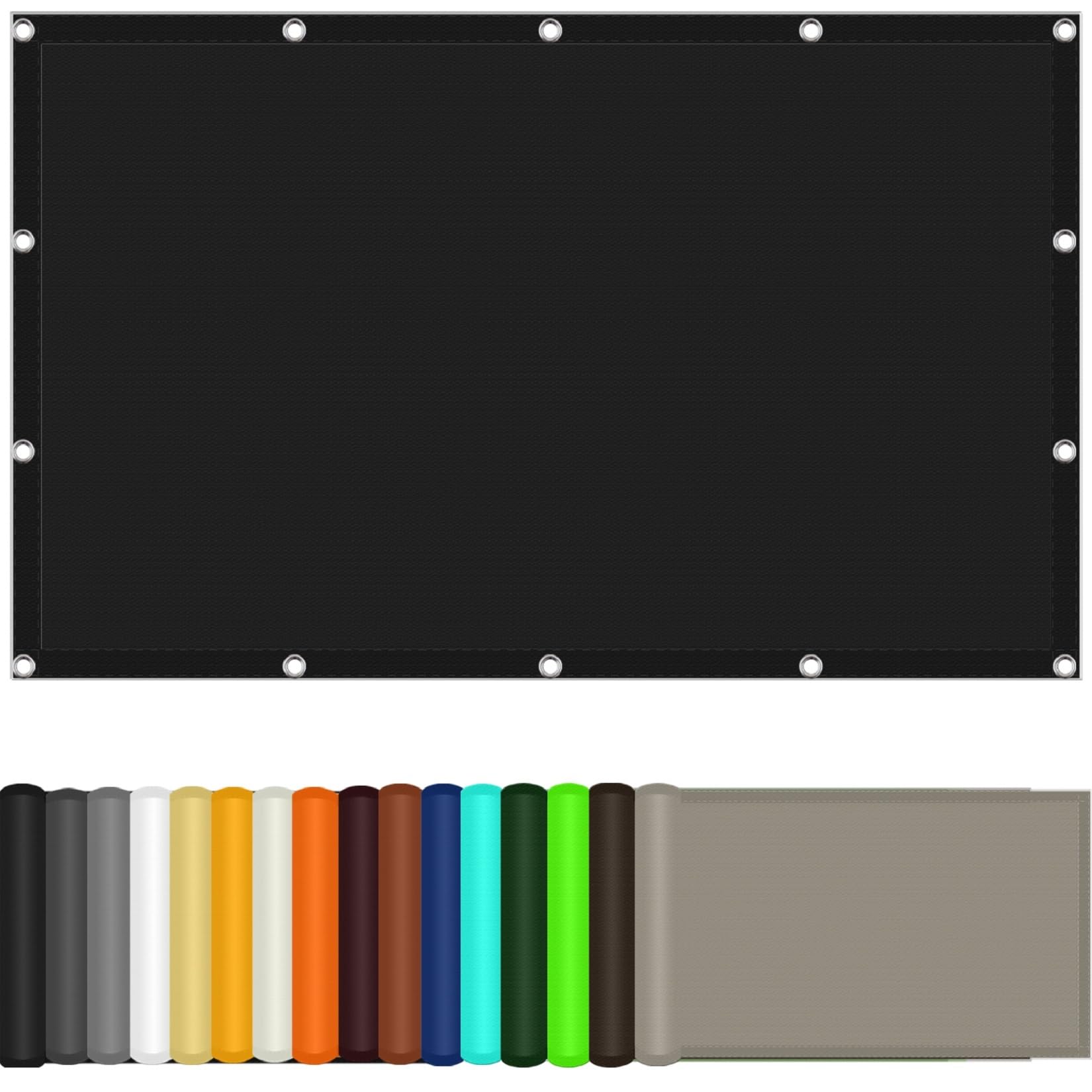 Toile ombrage rectangulaire noire 140 x 150 cm protection UV jardin