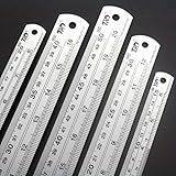 1pc Thick 15cm-40cm Stainless Steel Ruler Measuring Ruler 39 Inch British Scale (15cm)