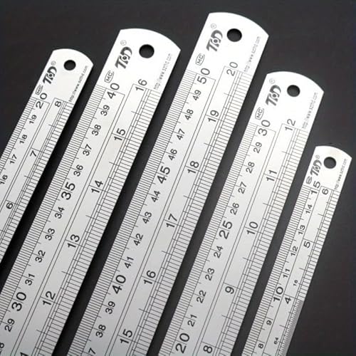 1pc Thick 15cm-40cm Stainless Steel Ruler Measuring Ruler 39 Inch British Scale (30cm)