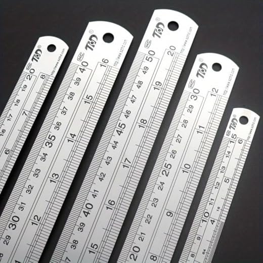 1pc Thick 15cm-40cm Stainless Steel Ruler Measuring Ruler 39 Inch British Scale (15cm)