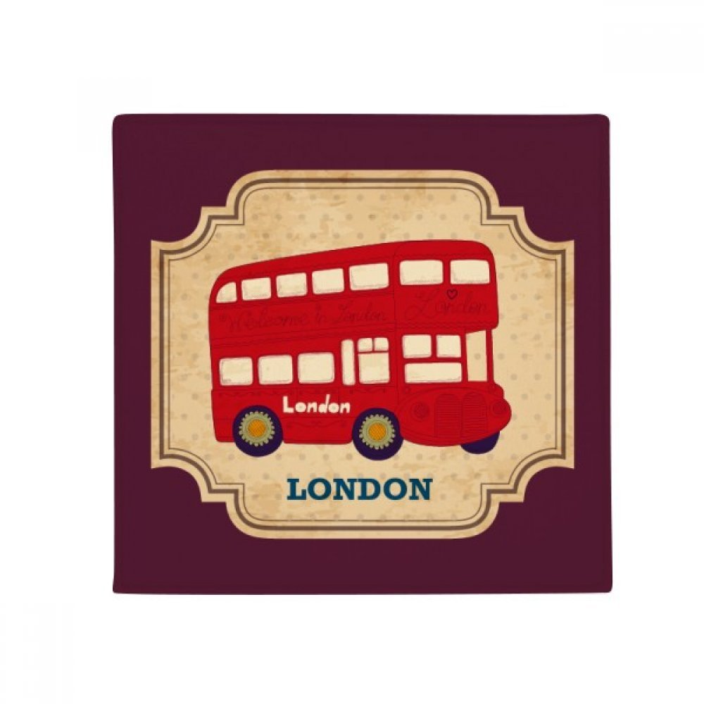 Tapis London Bus 50x50cm tapis de sol carré antidérapant en polyester filé multicolore
