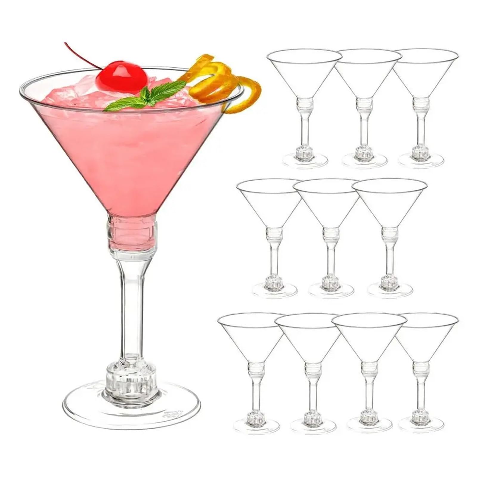 100 Stück Party-Margarita-Gläser aus durchsichtigem Kunststoff für Party & mehr