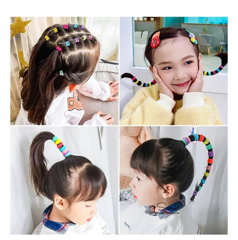 Saavi Ponytail Holder (Black, Pack of 100) Cotton Mini Hair Elastic Rubber Bands for Pony | Tight, Non-slippery, Stretchable | Cotton Elastic Rubber Bands for Kids, Girls 4