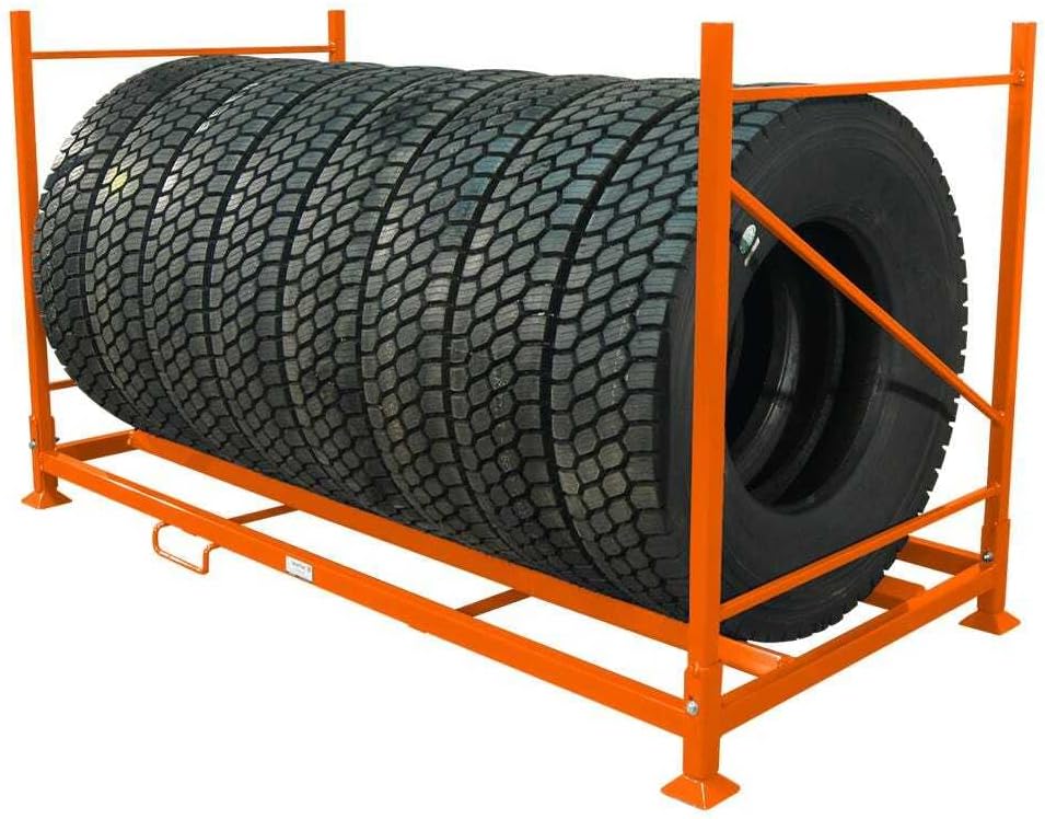 Martins Industries Truck & Bus Tires Folding Rack - Stackable Storage for 8 Tires Up to 43.5" Dia, 1750 lb Capacity