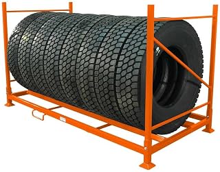 Martins Industries Truck & Bus Tires Folding Rack - Stackable Storage for 8 Tires Up to 43.5" Dia, 1750 lb Capacity