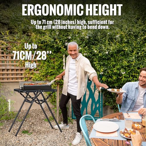 GARLLEN Mesa de Picnic Plegable de Aluminio 23.62"L x 15.75"W, 3 Alturas Ajustables, Max 28" miniatura 4