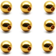 FDXGYH 60 Pcs Smooth Round Spacer Beads Brass 8mm Round Beads