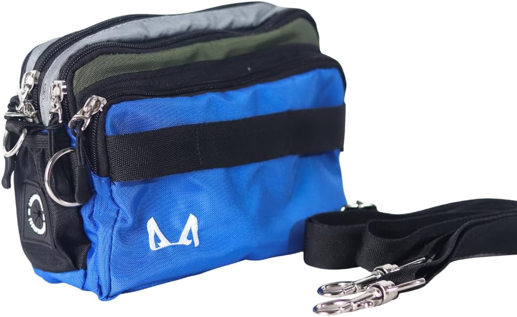 Dog Training Fanny Pack/Treat Bag with Removable Insulated Sleeve and Multiple Compartments, Color Black (Royal Blue)
