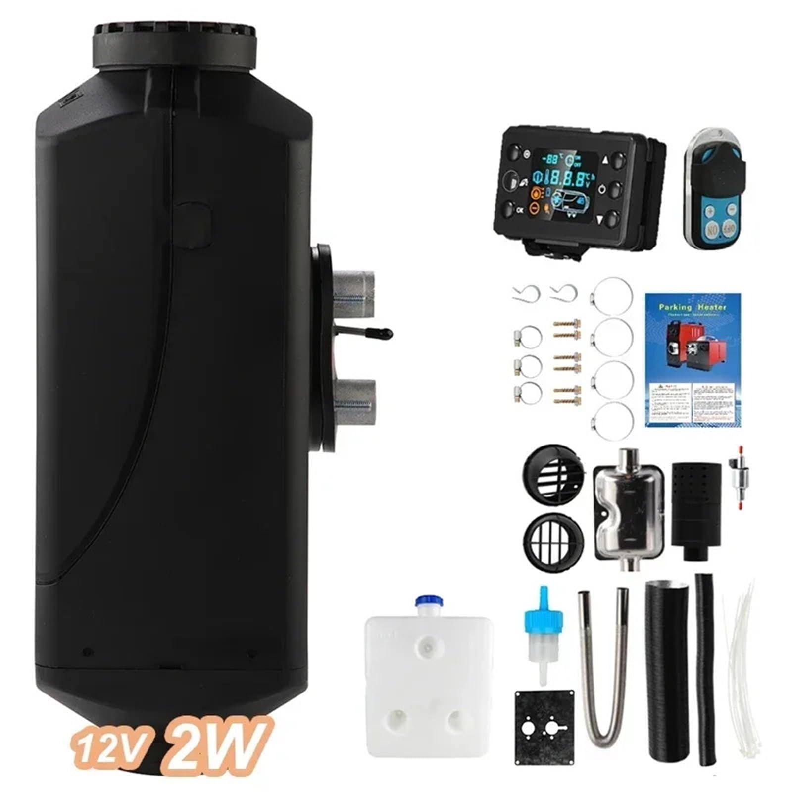 Nagrzewnica powietrza Diesel 8000 W, 12 V/24 V, wentylatory grzewcze, cichy, autonomiczny system ogrzewania, zdalny wyświetlacz LCD, zimowy, ciepły wentylator, nagrzewnica silnika (12 V, 5 kW)