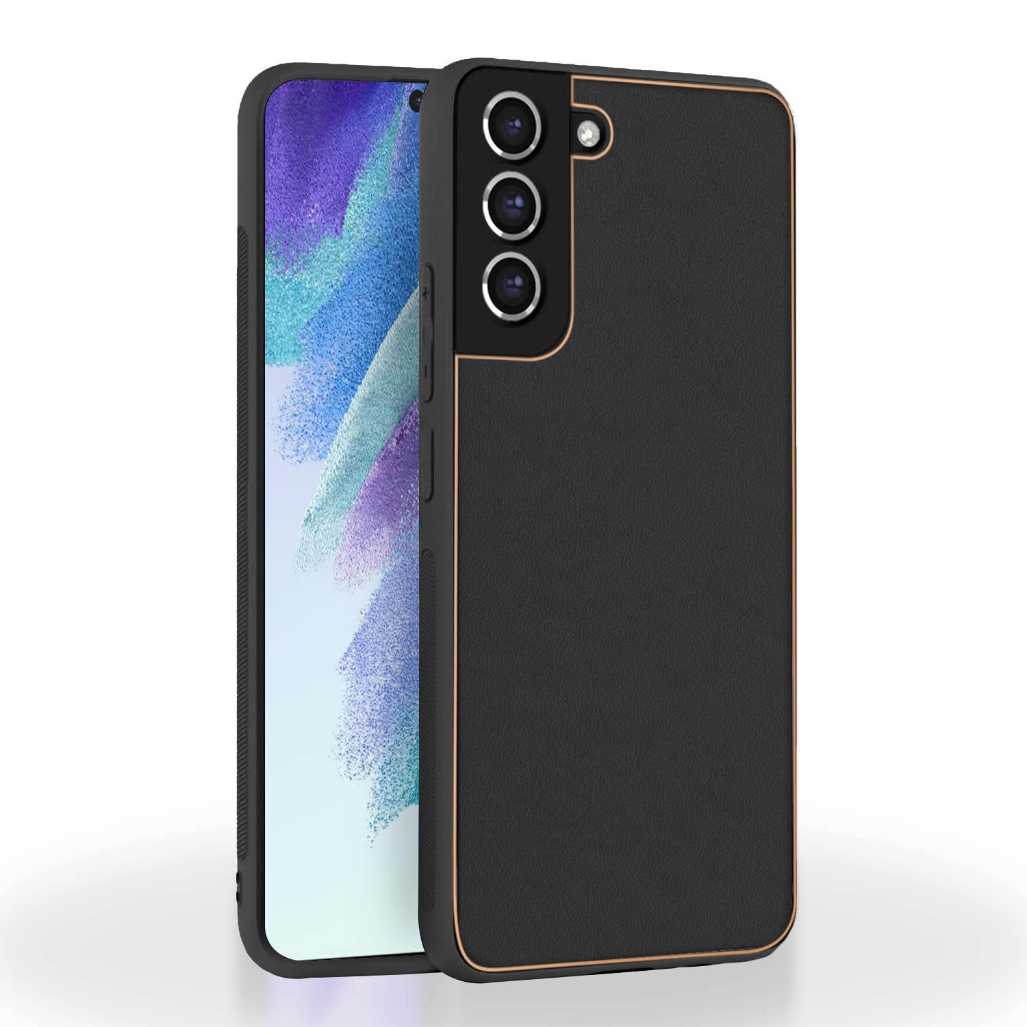 Pikkme Samsung Galaxy S21 FE 5G Back Cover | Gold Electroplating Leather Chrome | Raised Edges | Super Soft-Touch | Bumper Case for Samsung Galaxy S21 FE 5G (Black) (B0BLLCK1WT) Amazon Price History, Amazon Price Tracker
