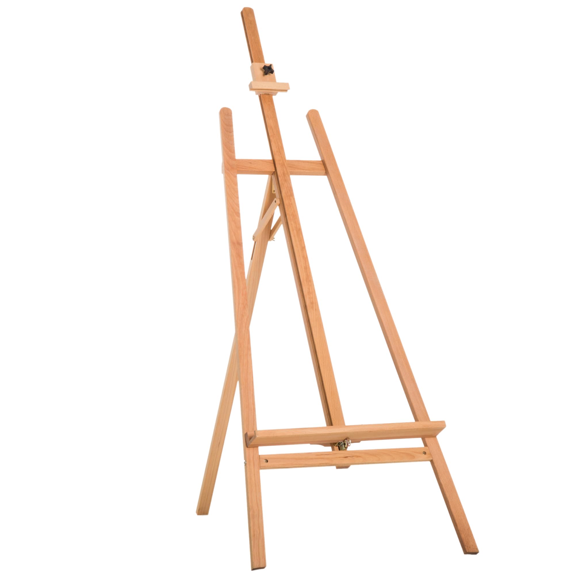 HOMCOM Sztaluga artysty z regulacją nachylenia i wysokości, 65 l x 44 l x 174-230H cm jasne drewno bukowe