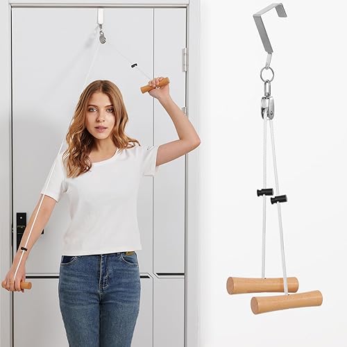 Polea de hombro, sistema de polea de ejercicio de rehabilitación sobre puerta, polea de ejercicio de terapia física para manguito rotador y