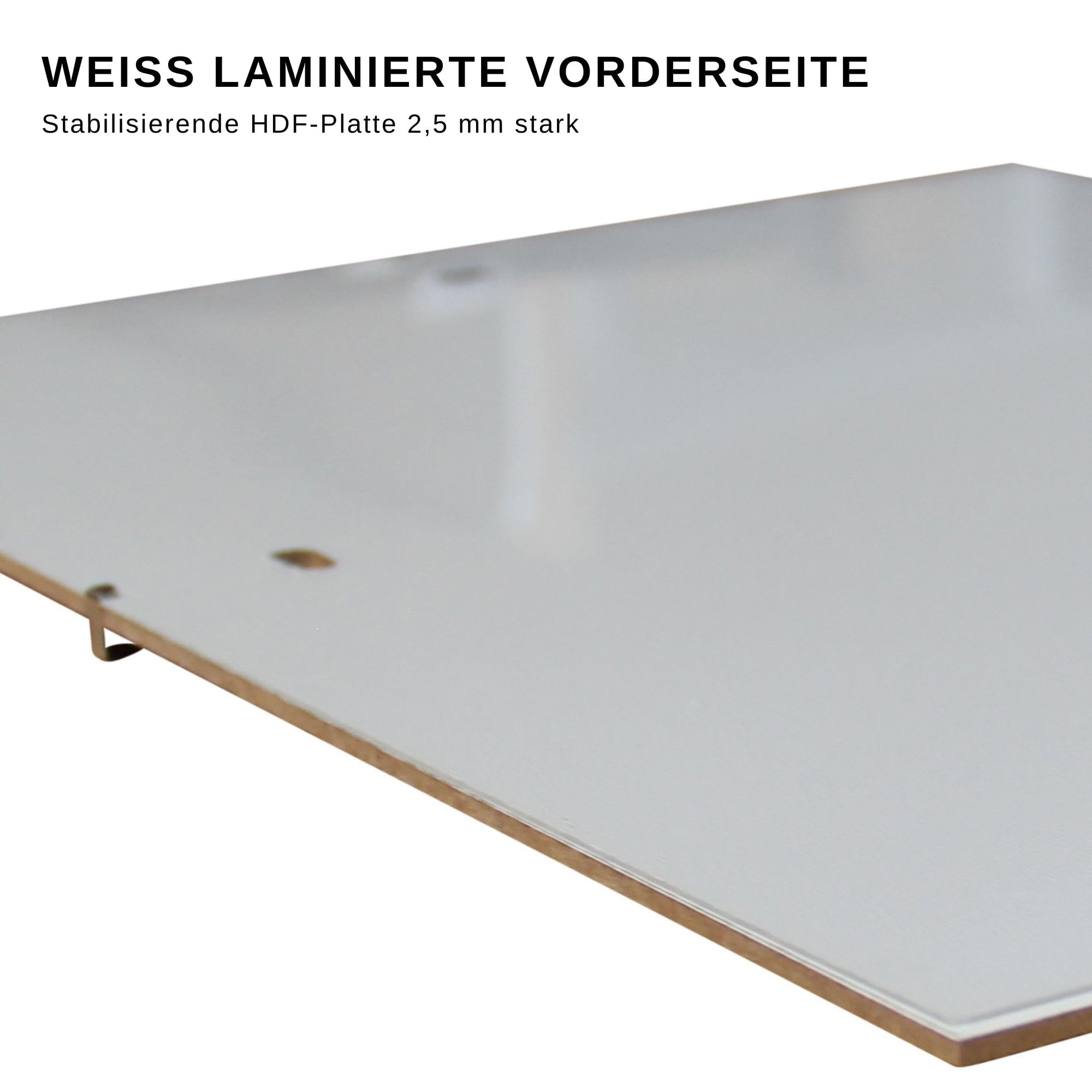 CLAMARO 'N°1' ramka na zdjęcia bez ramki, 85 x 120 cm, nowoczesny uchwyt na zdjęcia do stylowych prezentacji galerii, z tylną ścianką z płyty MDF laminowaną na biało i szybką ze szkła akrylowego