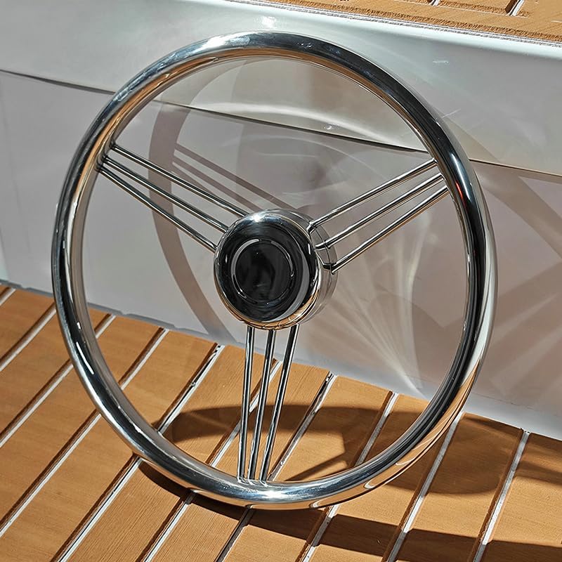 Marine Yacht Stainless Steel 9 Spoke Steering Wheel 13.5 Inch Boat Accessories Steering Wheel For Marine Yacht