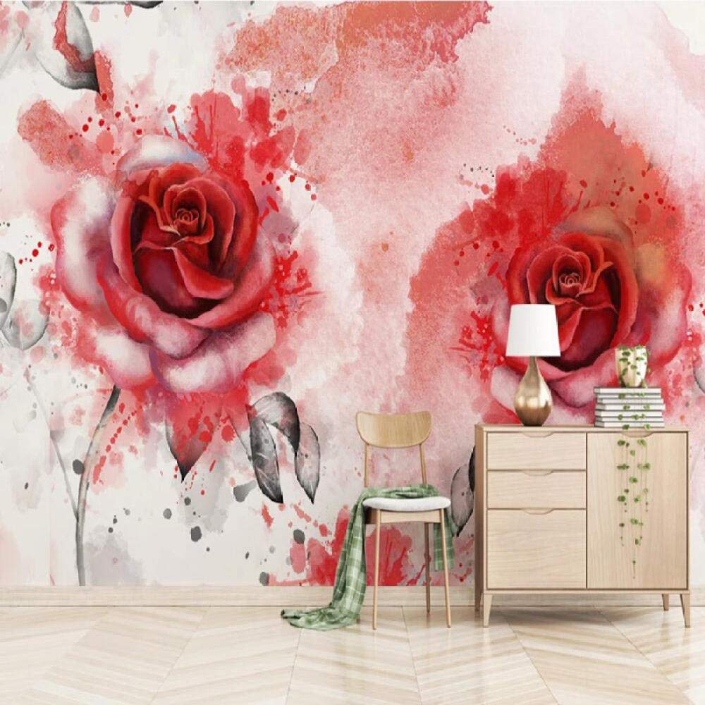Papier peint 3D peinture abstraite haut de gamme, fresque murale rose 430x300 cm