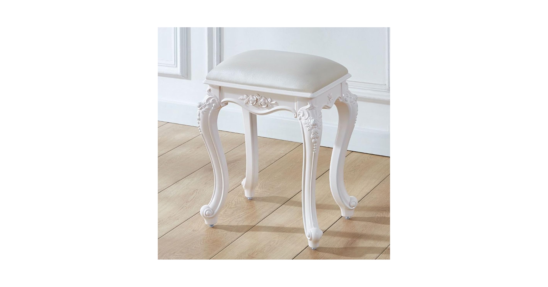 Amazon.co.jp: THLD 猫脚 スツール ヨーロピアンデザイン 白脚 40*30