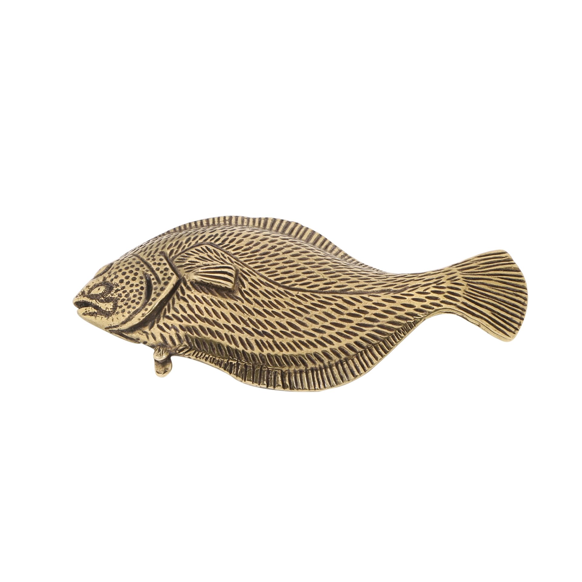 NGDFGR Brass Marine Animals Flounder Miniature Statue,Metal Realistic Flatfish Sculpture Desktop Ornament Home Bonsai Micro Landscape Decr Accessories