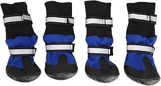 4 Pçs Botas De Cachorro Protetor De Pata, Sapatos De Cachorro Reflexivos Respiráveis para Pavimento Quente Botas De Cano Alto Para Atividades Ao Ar Livre(L)