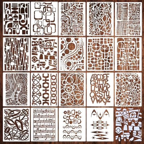 Stencils for Crafts Reusable Texture Stencils Abstract Geometric ...