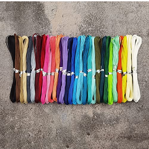 Inspirelle 30 Colors Waxed Polyester Twine Cord 1Mm Macrame Bracelet Thread Artisan String For Jewelry Making With 200 Metal Beads, 10M Each Color #TOP2