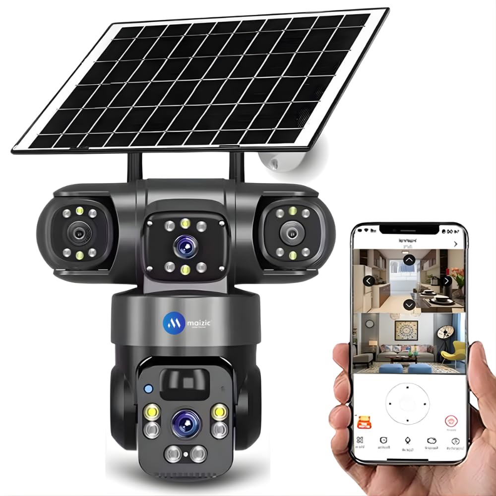 Maizic Smarthome Batman Solar 4G SIM CCTV Camera 5MP*3 (Triple Lens) Outdoor Security Camera | 3 Screen View, Color Night Vision, Two-Way Audio, AI Human Motion Detection, Multi-User Access-picture-22