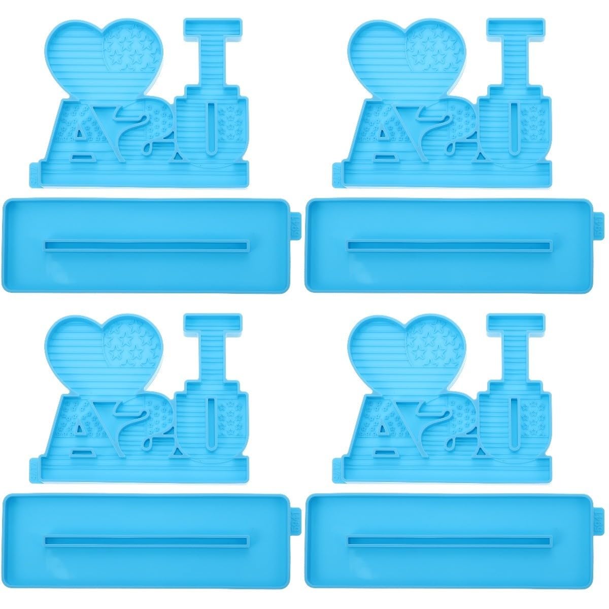 SHINEOFI 4 Set Stampo Epossidico Bandiera Silicio Per Il Dell'indipendenza Fabbricazione Stampo Epossidico Dell'indipendenza Multi Blue Gel Di Silice 2 Pezzi * 4