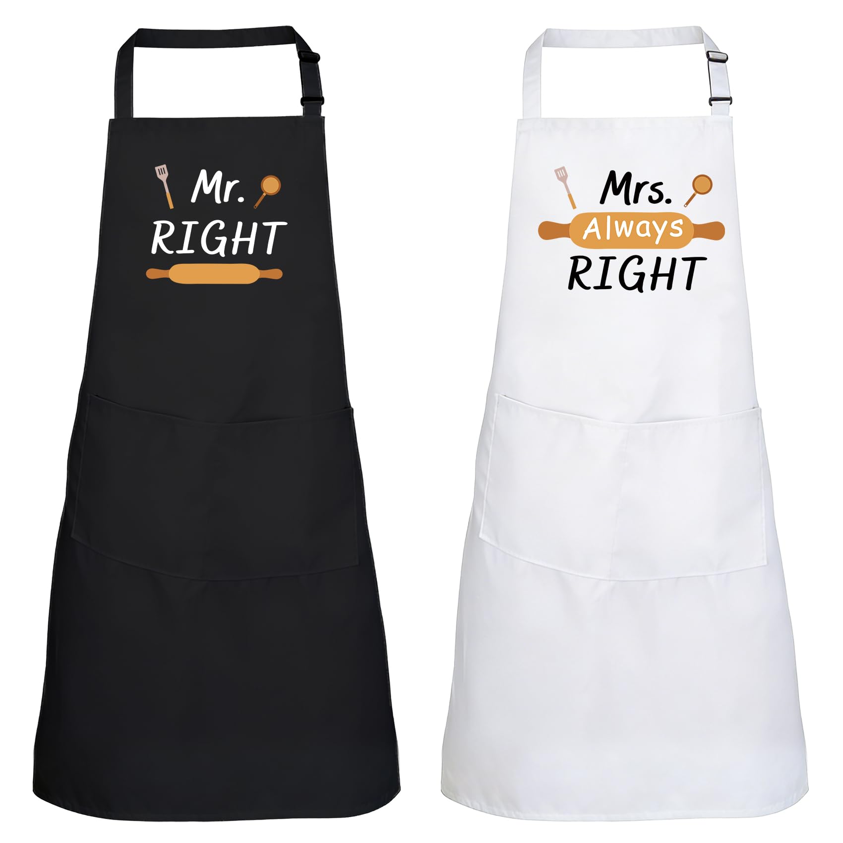 fuakUip His and Hers Gifts for Couples,Mr and Mrs Gifts,Valentines Gift for Him and Her,Couples Aprons,Engagement Gift,Wedding Presents for Bride and Groom,Mens Womens Chef Aprons for Cooking — image 1