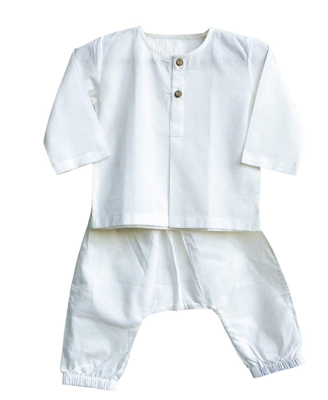 WhiteWater Kids Essential White Kurta with Matching Pyjama Pants