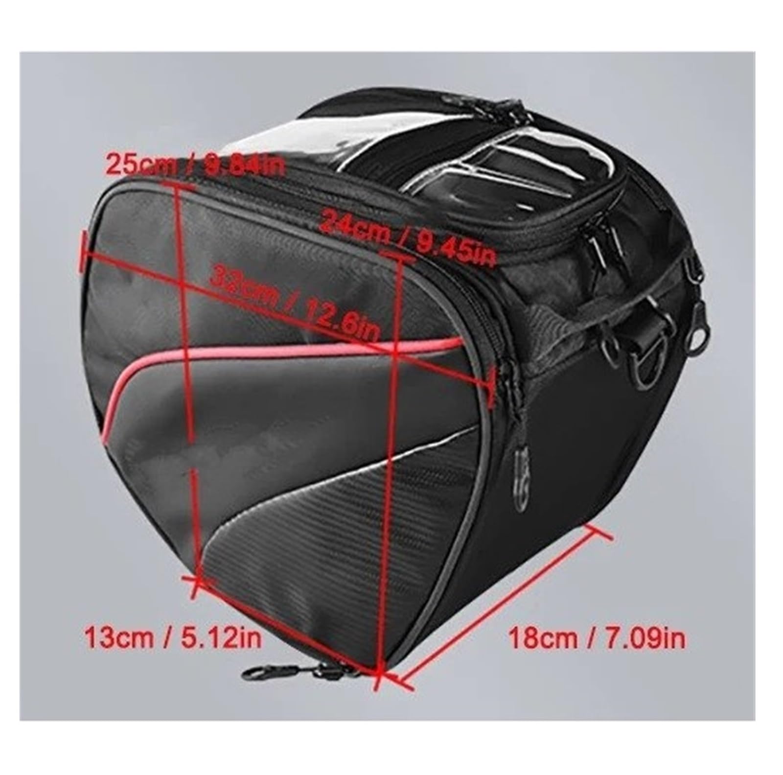 Moto Borsa Telaio Per NMAX 125 155 160 Per TMAX 500 560 Per XMAX 250 300 400 Borsa Serbatoio Carburante Tunnel Per Scooter 25 Litri Attrezzi Viaggio Bagagli(Black)