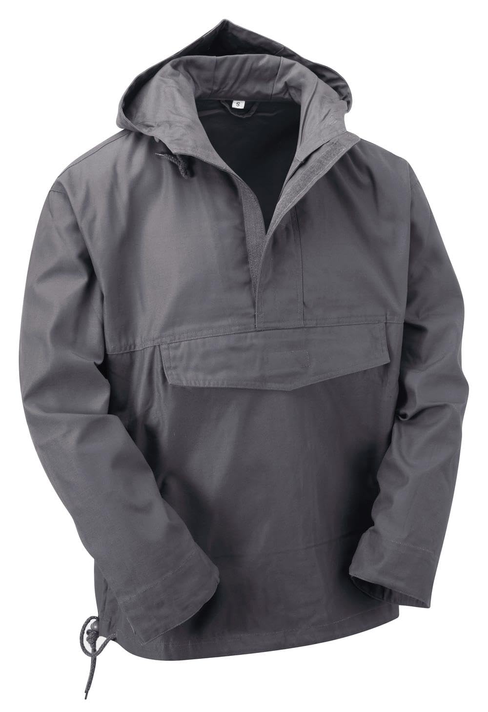 Vintika Unisex Grey Army Style Anorak Smock - Hooded Combat Pullover - Xxs