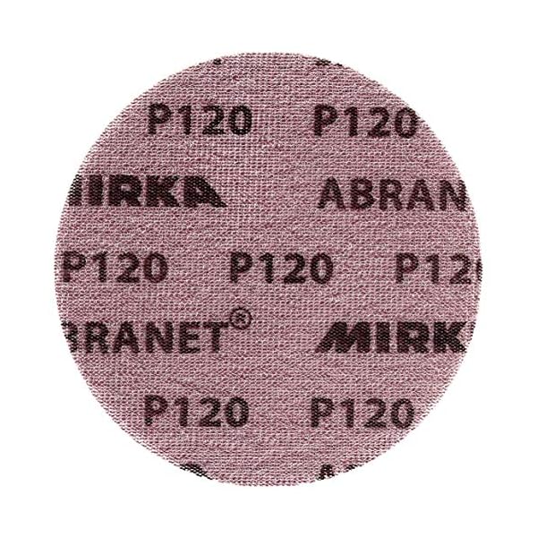 Mirka Abranet Netz-Schleifscheiben Ø 150 mm Klett / Korn P120 / 50 Stk / zum Schleifen von Holz, Spachtel, Lack… – Bild 5